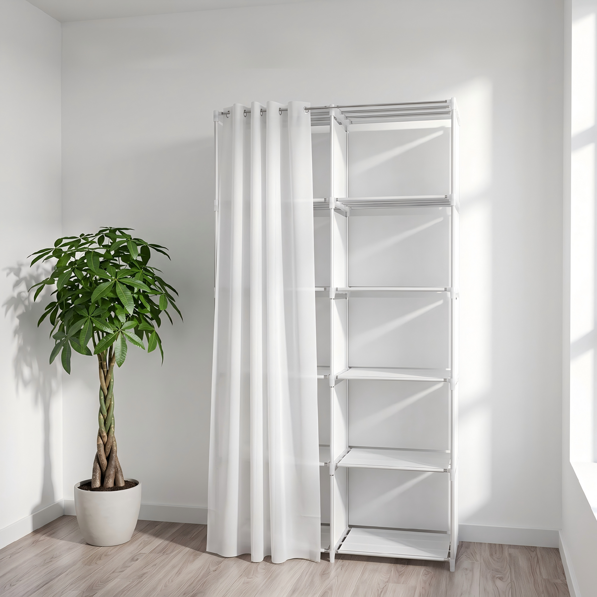 Multi-Purpose Dust-Proof Storage Shelf, Easy-to-Install Garment Cabinet & Bookcase for Bedroom, Living Room, Office & Dorm