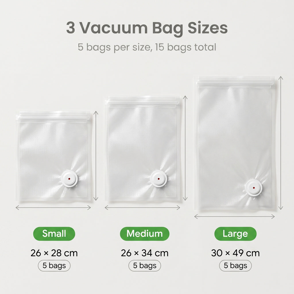 Cordless Handheld Vacuum Sealer, Rechargeable Portable Food Saver Machine with 3 Sizes Reusable Bags & 15 Bags for Meal Prep, Camping, Apartments (Includes 1x Handheld Vacuum Sealer Machine)