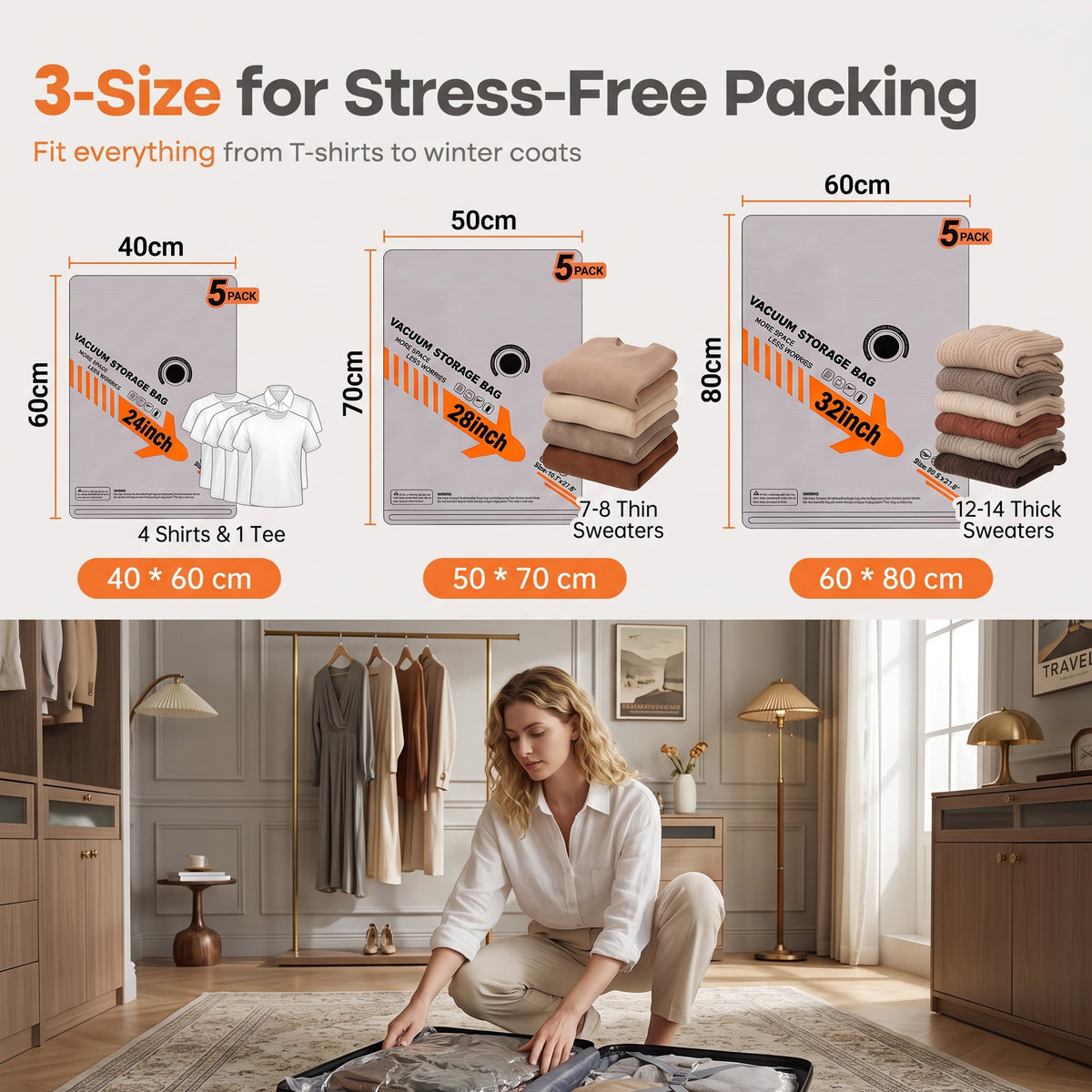 2026 Upgraded Travel Vacuum Storage Bags Set with Electric Pump - 6/9/15 Bags + USB-C Rechargeable Pump - 80% Space Saver Luggage Organizer Vacuum Bags Set - Reusable & Durable - Travel Essential