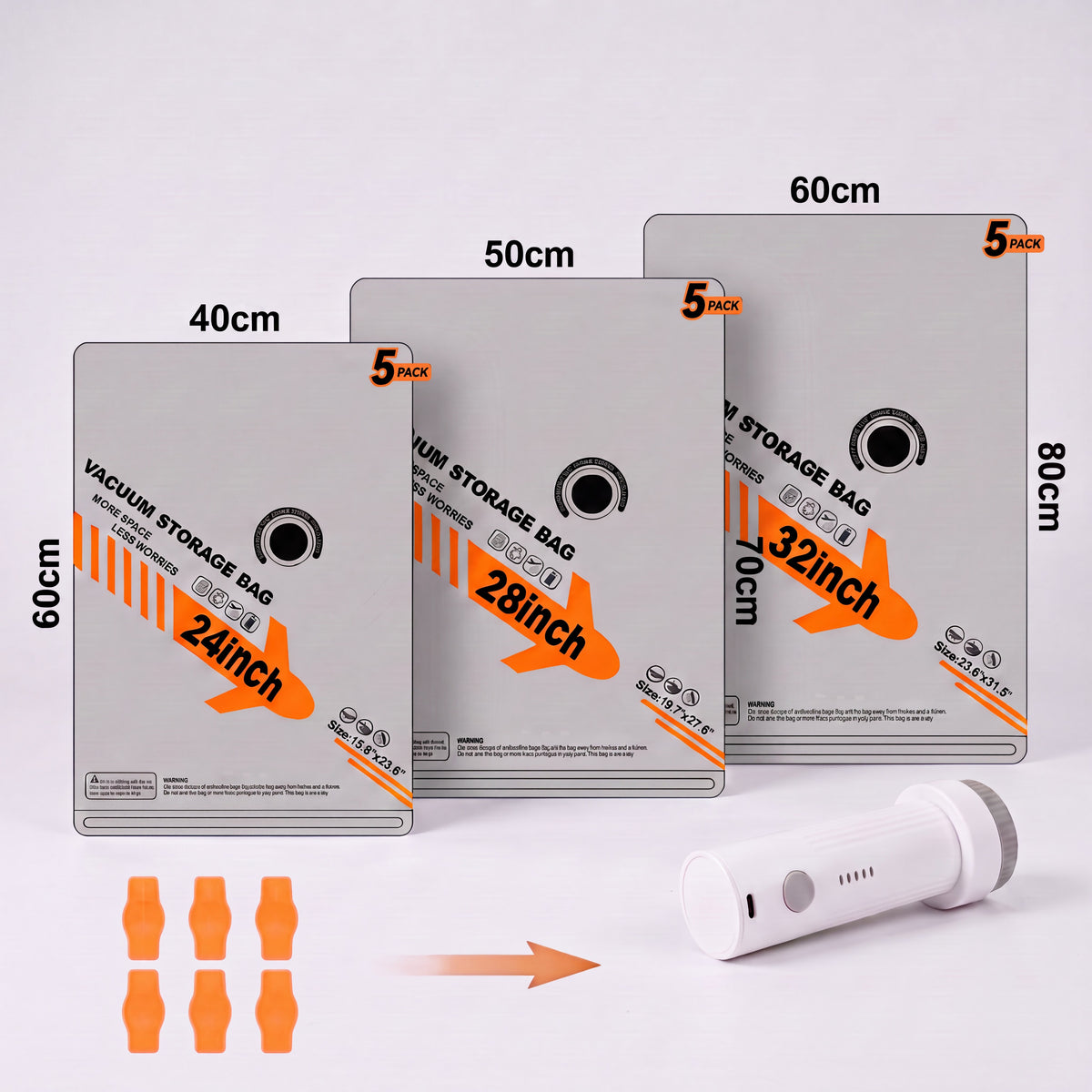 2026 Upgraded Travel Vacuum Storage Bags Set with Electric Pump - 6/9/15 Bags + USB-C Rechargeable Pump - 80% Space Saver Luggage Organizer Vacuum Bags Set - Reusable & Durable - Travel Essential