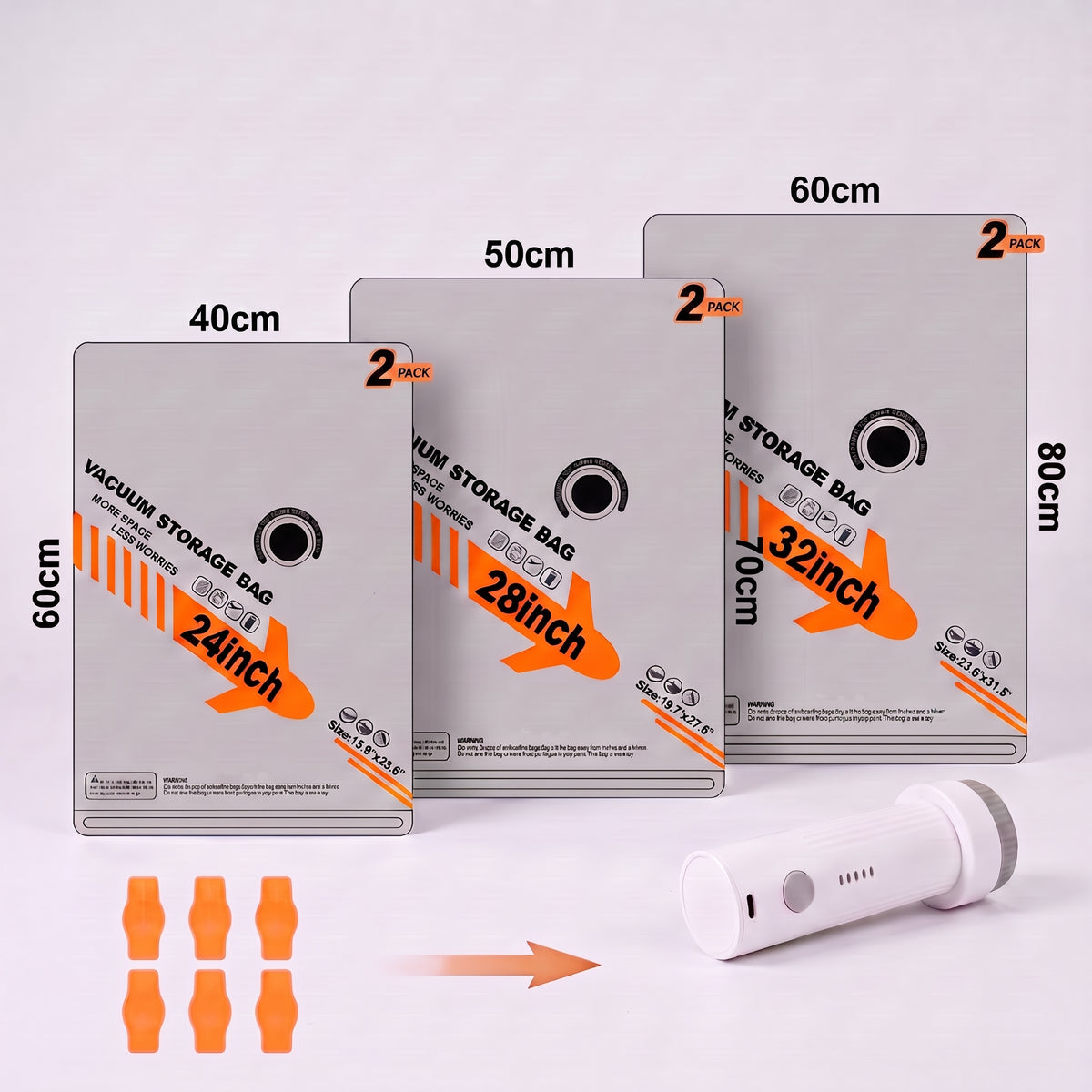 2026 Upgraded Travel Vacuum Storage Bags Set with Electric Pump - 6/9/15 Bags + USB-C Rechargeable Pump - 80% Space Saver Luggage Organizer Vacuum Bags Set - Reusable & Durable - Travel Essential