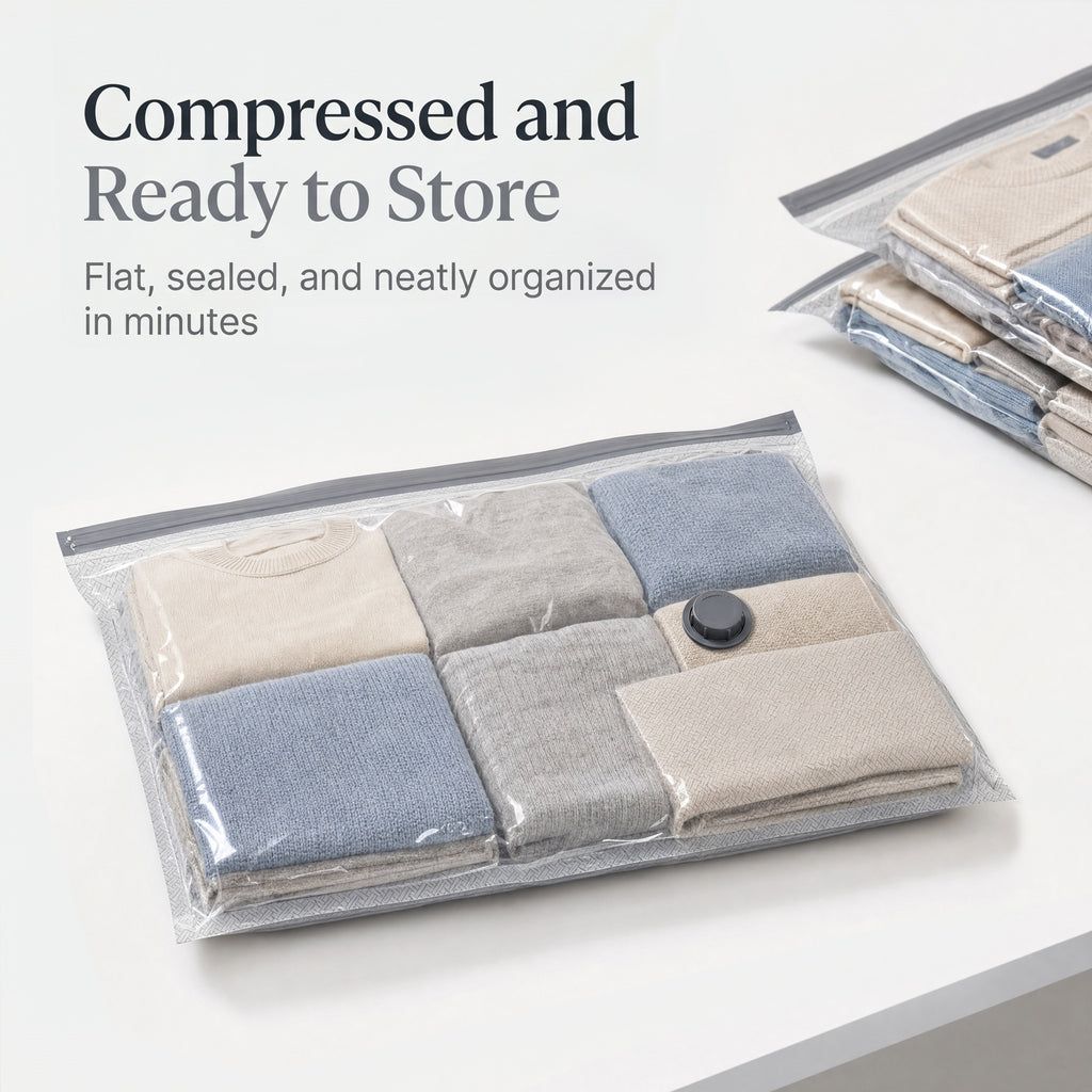 2026 Upgraded Universal Vacuum Storage Bags Set with Electric Pump - Works With Any Vacuum Cleaner - 6/9/15 Pack - Triple Seal System - Dust Insect Odor Proof - Home Travel Essential space saving rechargeable extra-large capacity 15-pack everyday