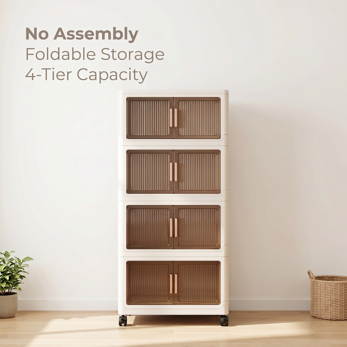 5-Tier Foldable Rolling Storage Rack with Wheels | Space-Saving, Dust-Proof Storage for Bedroom & Living Room, Multifunctional Compact Shoe Rack, 3-Tier Corner Bathroom Counter, Home Kitchen Laundry Room Bathroom Shelf for Plushies
