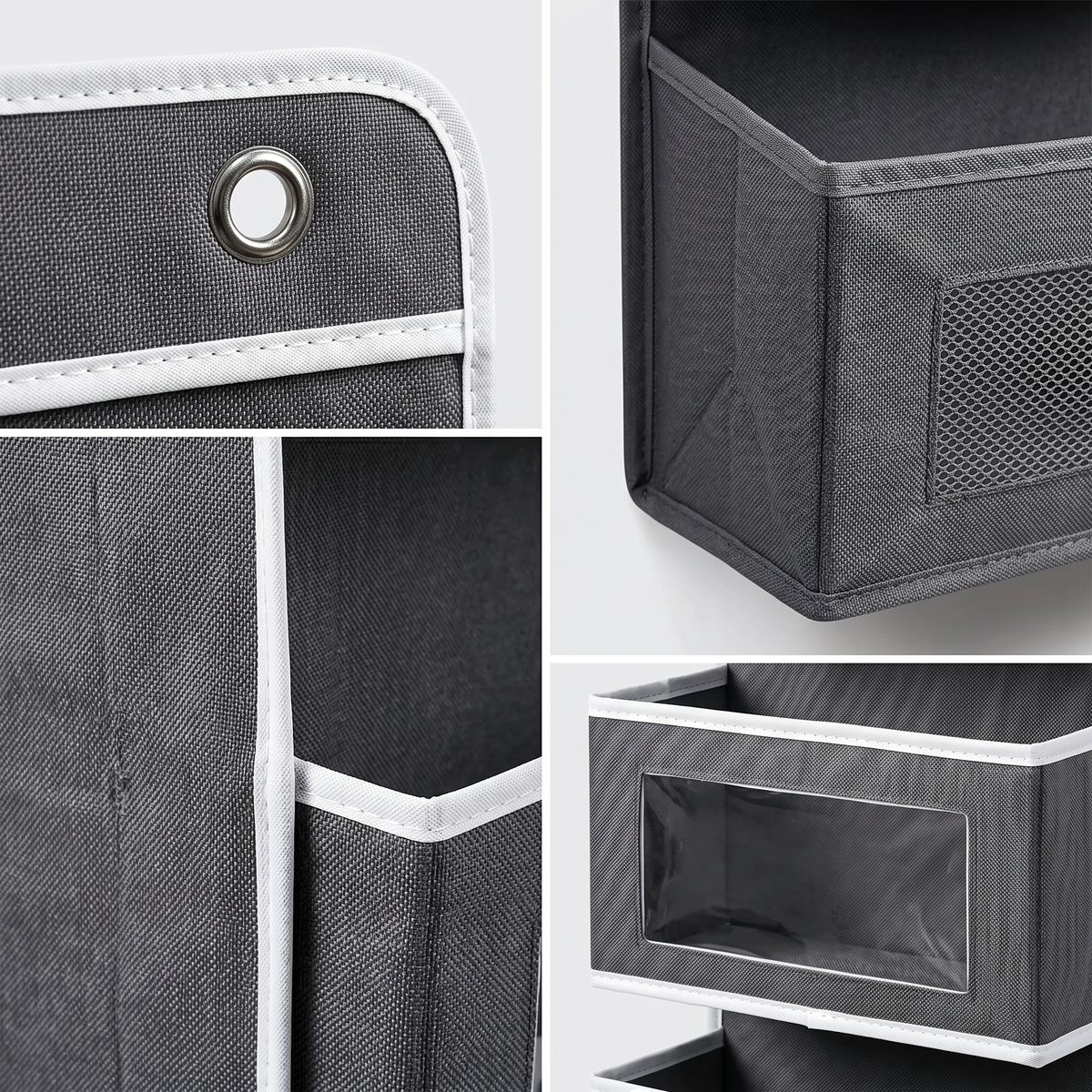 5-Shelf Heavy Duty Hanging Organizer - Single Unit with Side Mesh Pockets, No-Drill Over-the-Door Minimalist Modern Storage Organization for Closet, Bathroom Use