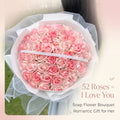 52 Roses Soap Flower Bouquet with LED Lights - Eternal Love Gift for Her Soap Flower Bouquet Valentine's Day Gift